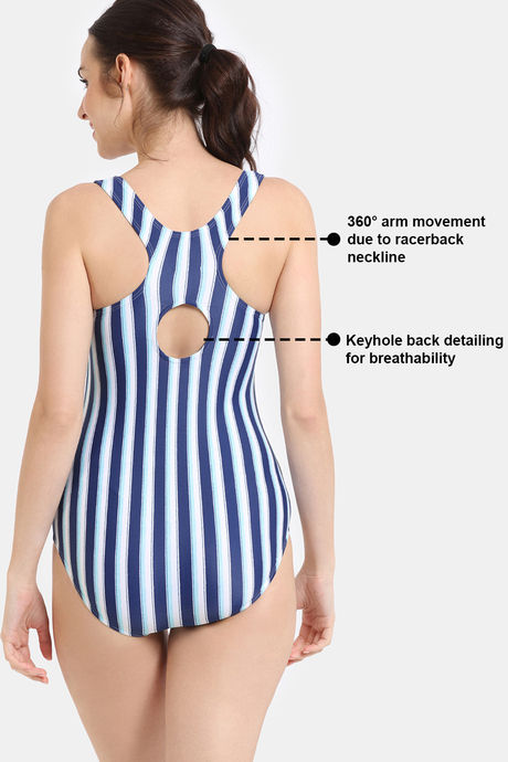 Zelocity Elastane Blended Slip-On Malliot with Removable Pads - Blue Depth — image 8